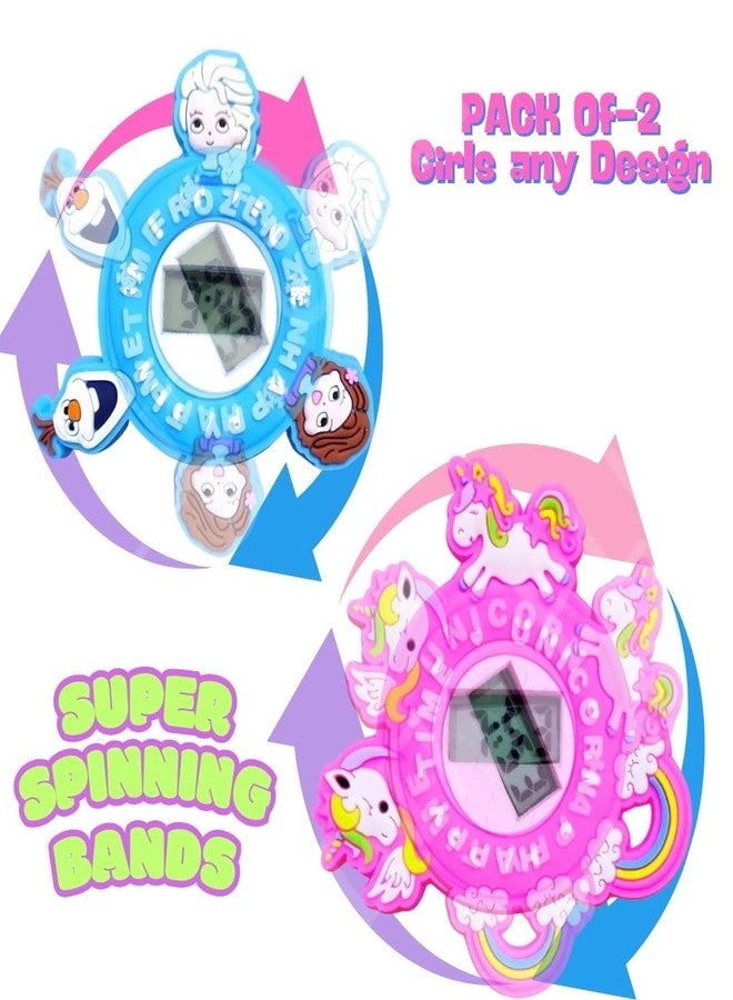 بلس بوينت سواران للأطفال من PLUSPOINT بتصميم كرتوني، مناسبان للأولاد والبنات، سوار دوار لطيف مع ساعة رقمية دوارة، هدية رائعة لأعياد الميلاد أو كهدية تذكارية. - Image 4